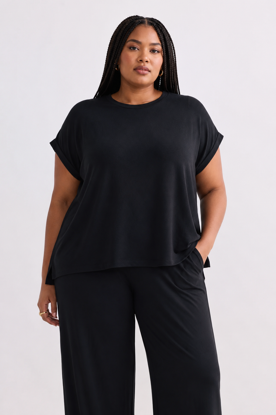 Wide Leg Pant in Black