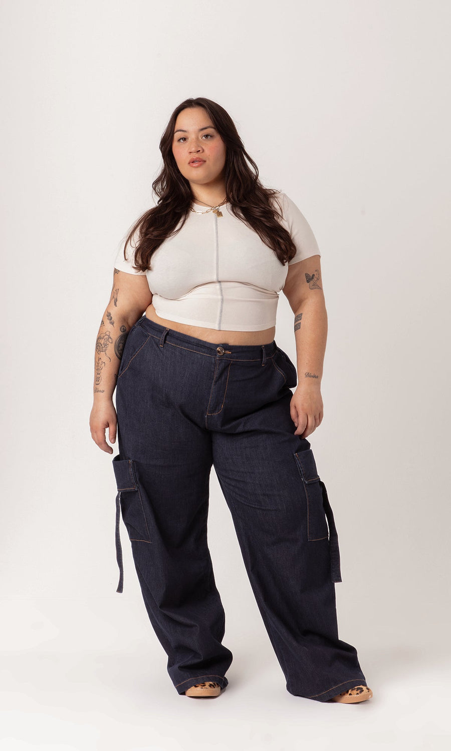 GIA/irl Denim Cargo Pant - plus size cargo pant, product view