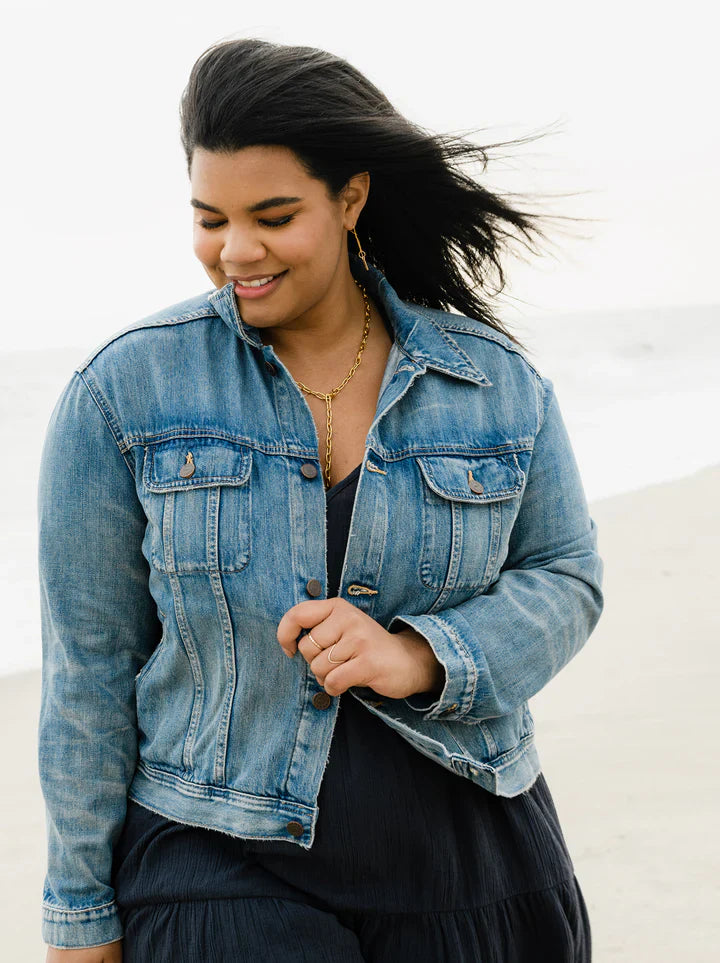 ABLE The Bailey Jacket - Light Blue Wash, plus size