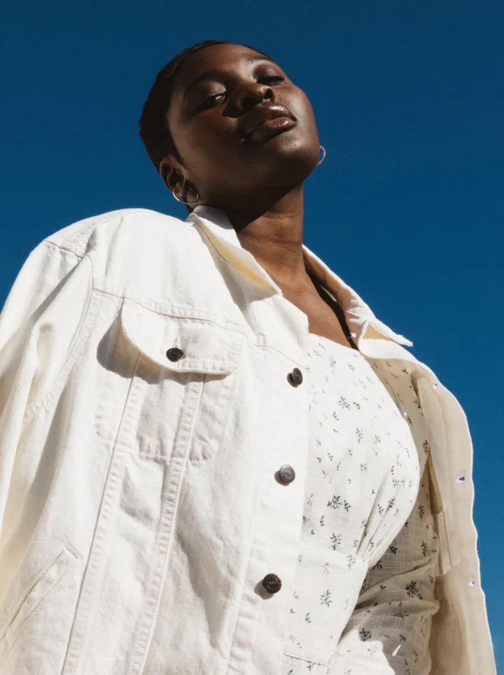 ABLE white denim jacket  with chest pockets