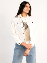 ABLE white denim jacket with chest pockets