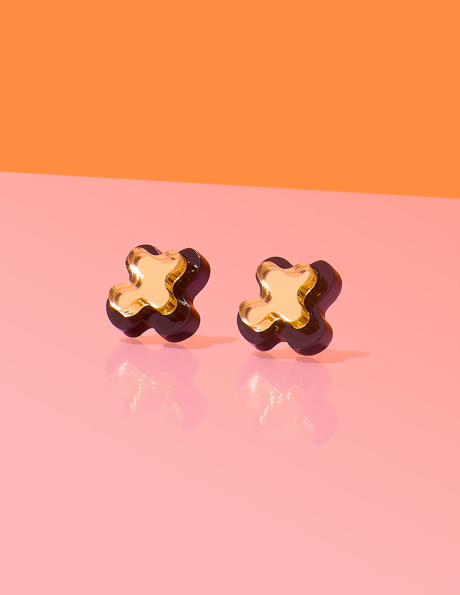 Tribeandtemple Abstract Blob Stud Earrings - handcrafted earrings