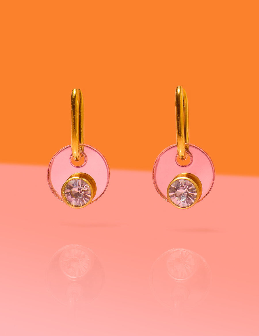 Tribeandtemple Deco Glam Medallion Oval Hoops - hoop earrings