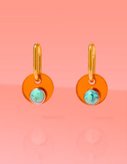 Deco Glam Medallion Oval Hoops