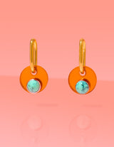 Tribeandtemple Deco Glam Medallion Oval Hoops - hoop earrings