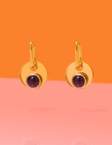 Tribeandtemple Deco Glam Medallion Oval Hoops - hoop earrings