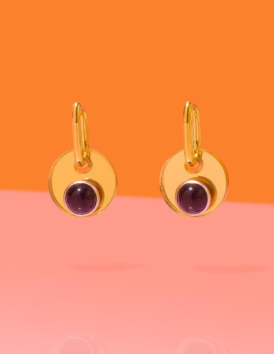 Tribeandtemple Deco Glam Medallion Oval Hoops - hoop earrings