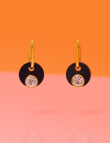 Tribeandtemple Deco Glam Medallion Oval Hoops - hoop earrings
