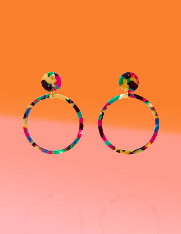 Tribeandtemple Color Me Up Hoops - hoop earrings