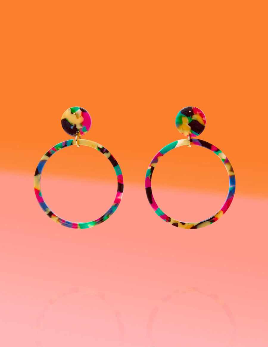 Tribeandtemple Color Me Up Hoops - hoop earrings