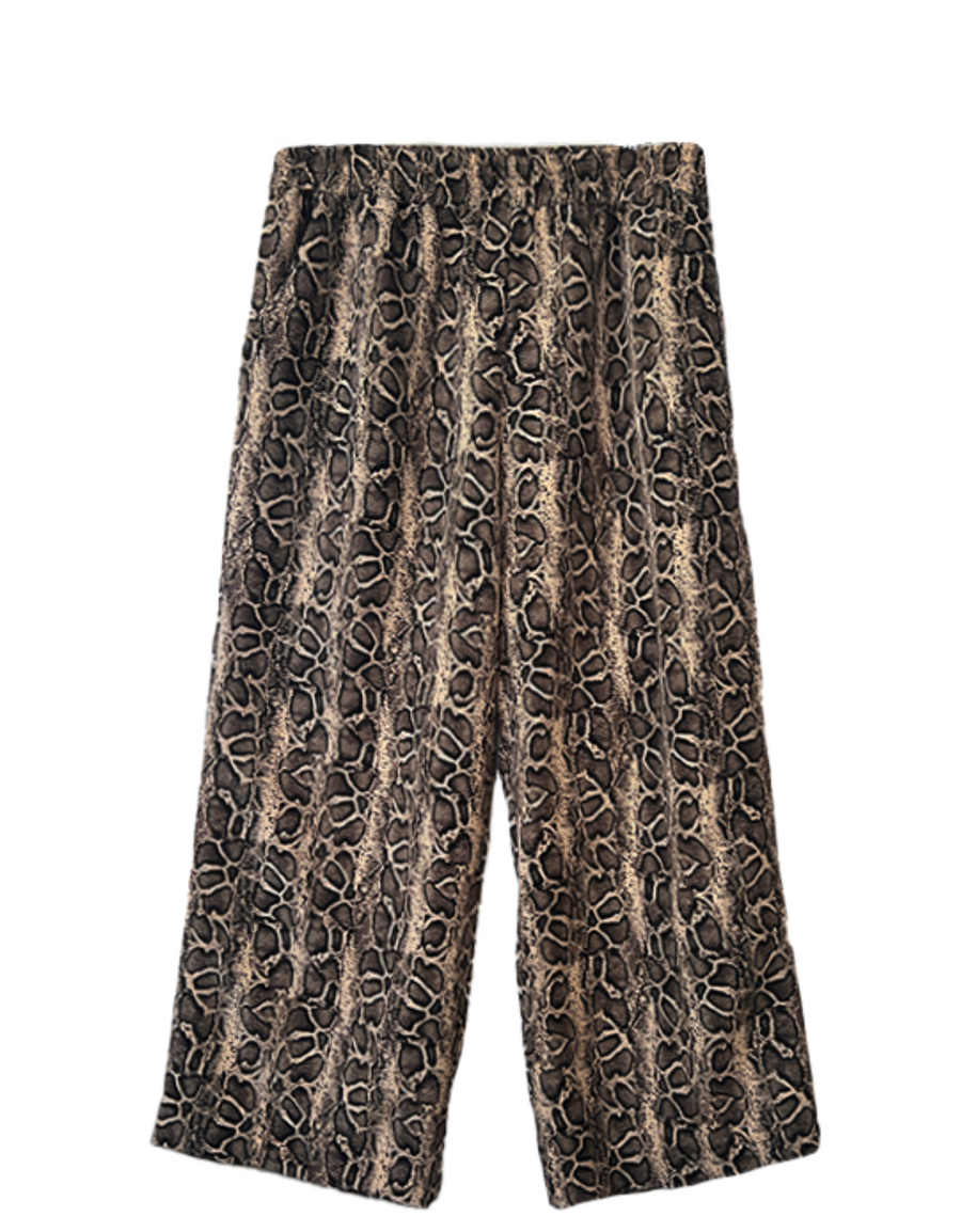 Baacal Riley Wide Pajama Style Pant in Leopard - plus size pant, product view