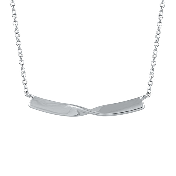 a detail image of a silver twisted bar set on a delicate chain #color_silver