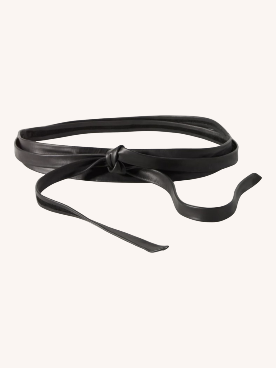 Ada Belts Midi Wrap Belt in Black - handcrafted leather belt