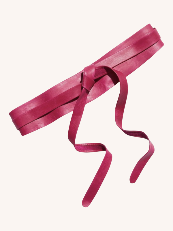 Ada Belts Wrap Belt in Fuchsia - handcrafted leather belt