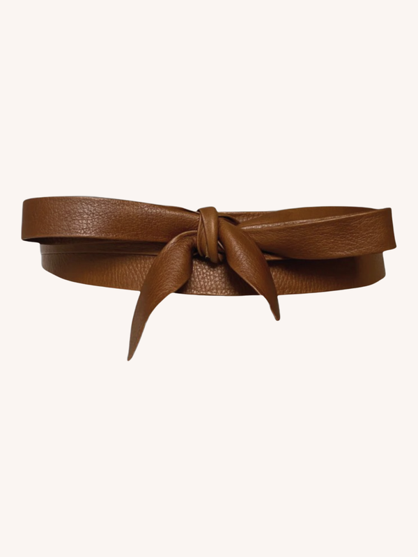 Ada Belts Midi Wrap Belt in Whiskey - handcrafted leather belt