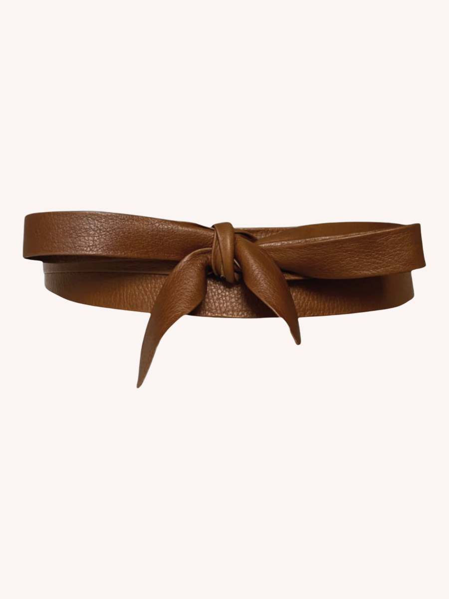Ada Belts Midi Wrap Belt in Whiskey - handcrafted leather belt