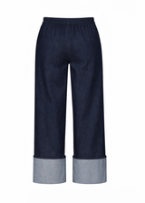 Hilary MacMillan Wide Cuffed Jeans in Blue - size-inclusive women's clothing