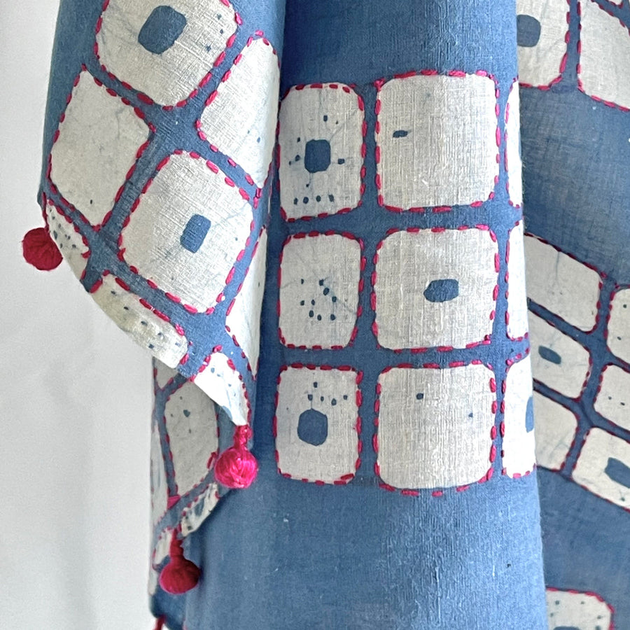 Fyoli Fyoli AURA Batik Handspun Handwoven Scarf - women's artisan scarf