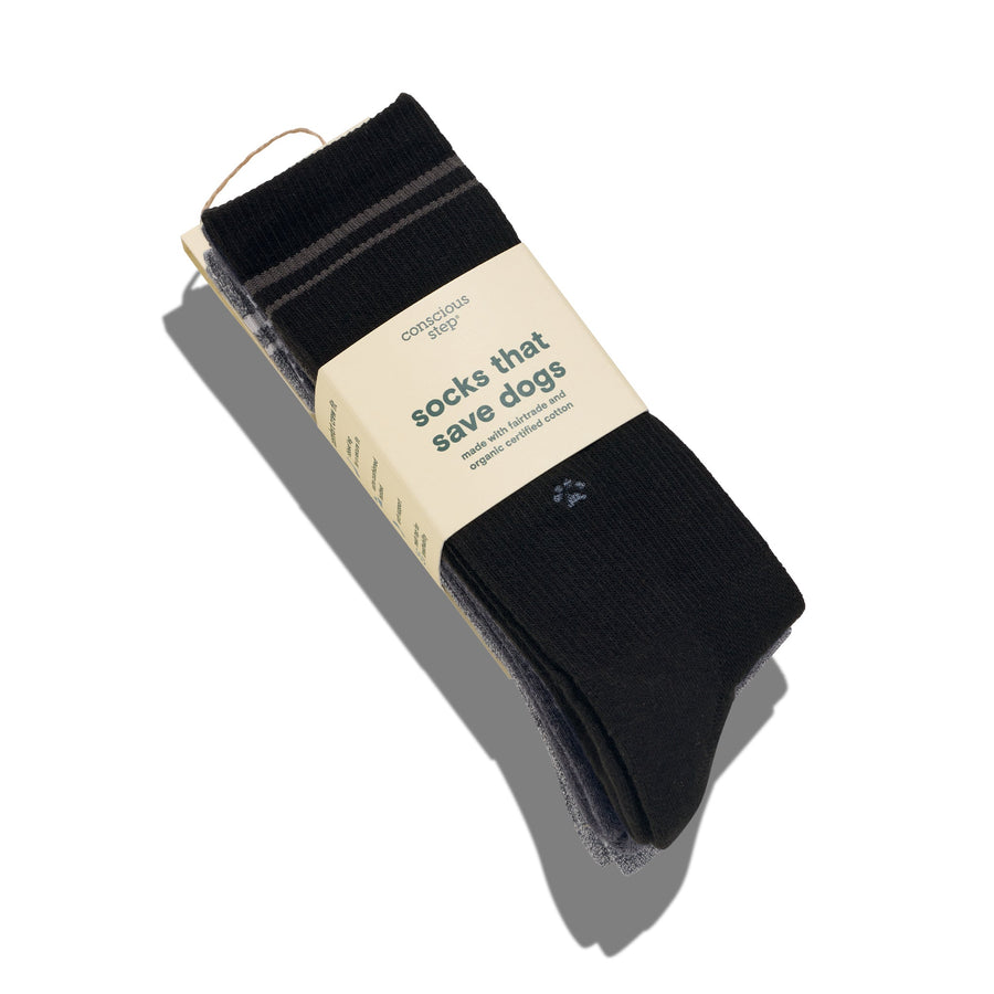 Conscious Step Comfort Crew Socks that Save Dogs - handcrafted socks