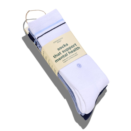 Conscious Step Comfort Crew Socks that Support Mental Health - handcrafted socks