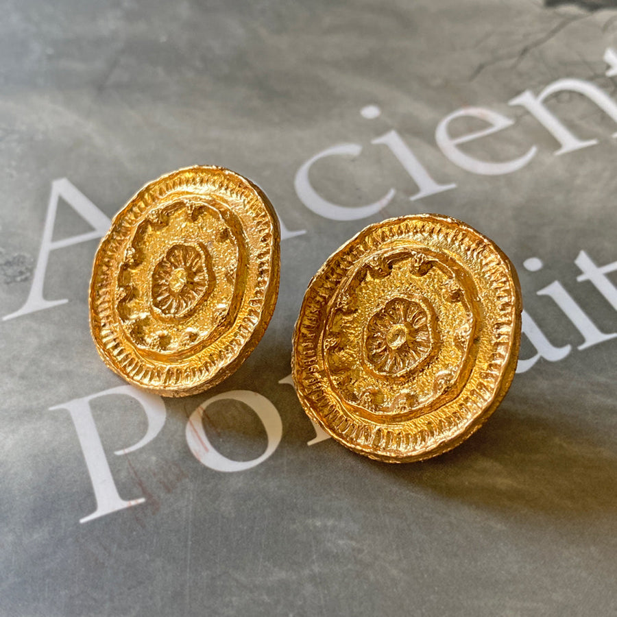 Fyoli Fyoli BEEJ MANDALA Post Earrings in Gold - women's artisan earrings