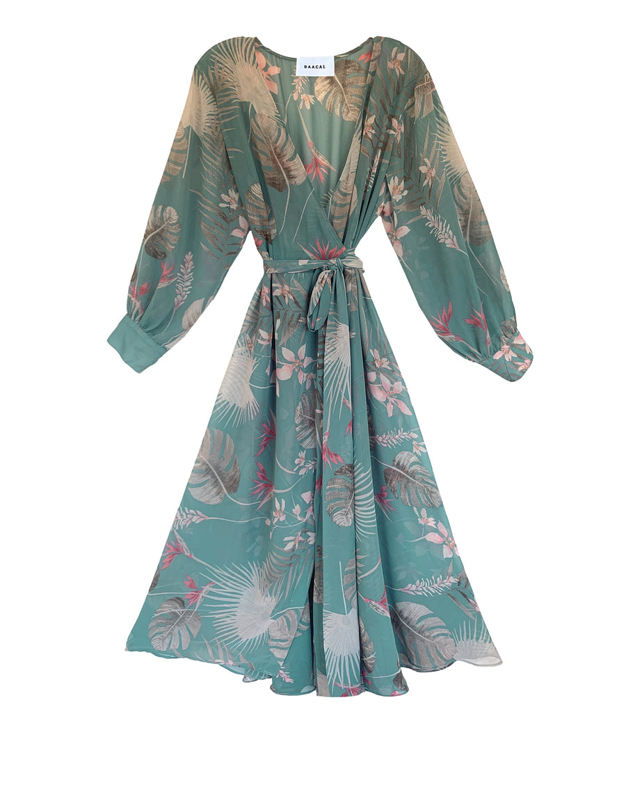 Baacal Midi Wrap Dress in Bora Bora - plus size dress, product view