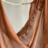 Fyoli Fyoli WOVEN MIST Night Indigo Natural Dye Handwoven Scarf in Madder Pink - women's artisan scarf