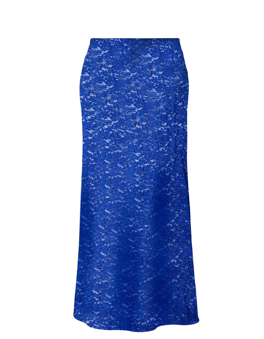 Baacal Gianna Stretch Lace Mermaid Maxi Skirt in Cobalt - plus size skirt, product view