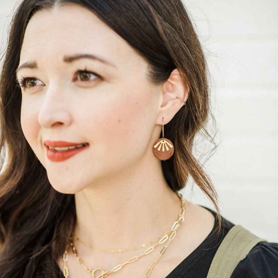 Sela Designs Cognac Oakleigh Earrings - handcrafted earrings