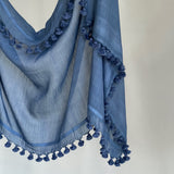 Fyoli Fyoli WOVEN MIST Night Indigo Natural Dye Handwoven Scarf in Madder Pink - women's artisan scarf