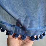 Fyoli Fyoli WOVEN MIST Night Indigo Natural Dye Handwoven Scarf in Madder Pink - women's artisan scarf