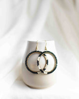 Fair + Simple Beaded Fringe Hoop Earrings in Raya - handcrafted earrings