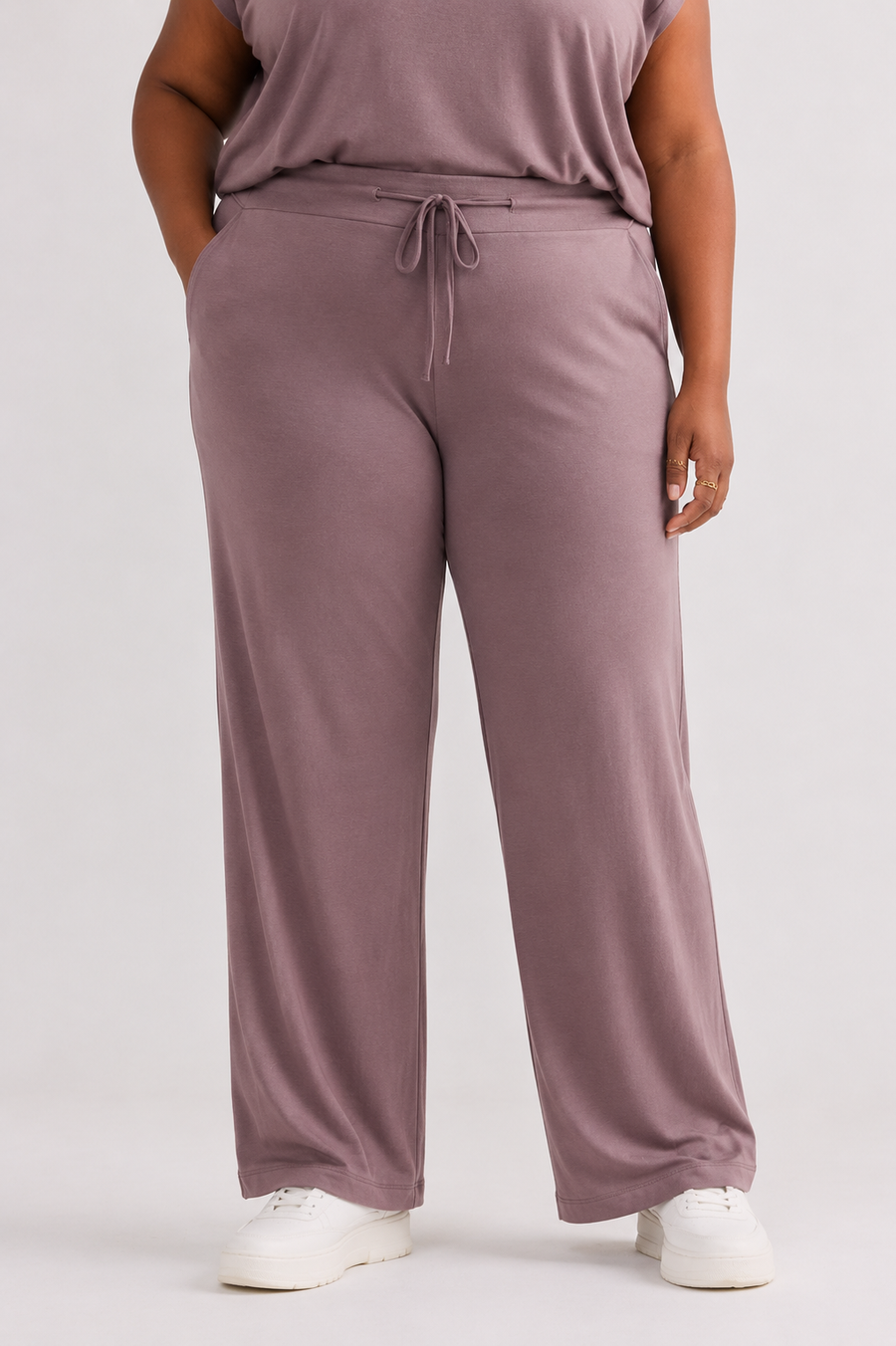 Wide Leg Pant in Dusty Rose