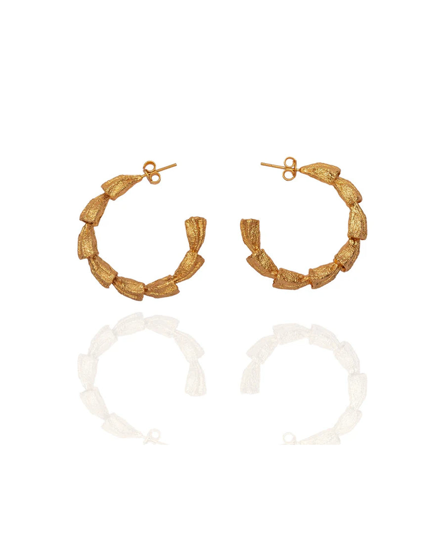Fyoli Fyoli AMMIL Pod Hoop Earrings in Gold - women's artisan earrings