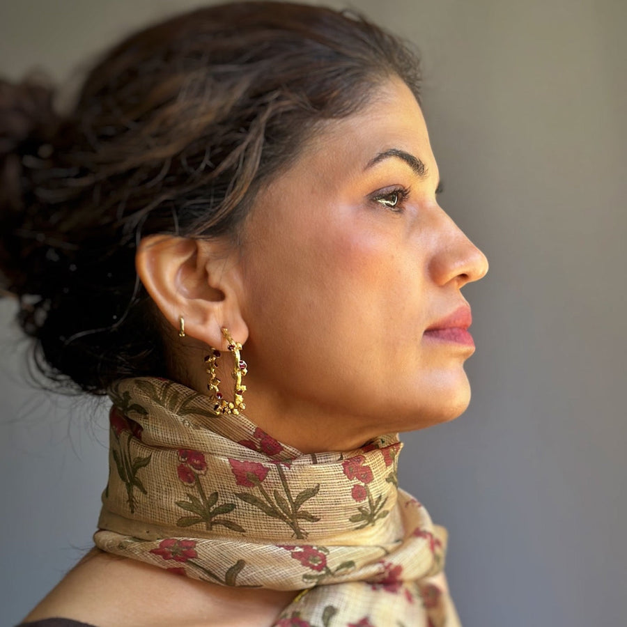 Fyoli Fyoli YUGEN Pod Hoop Earrings in Gold - women's artisan earrings