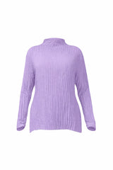 Esme Pleated Funnel Neck Top- Lavender