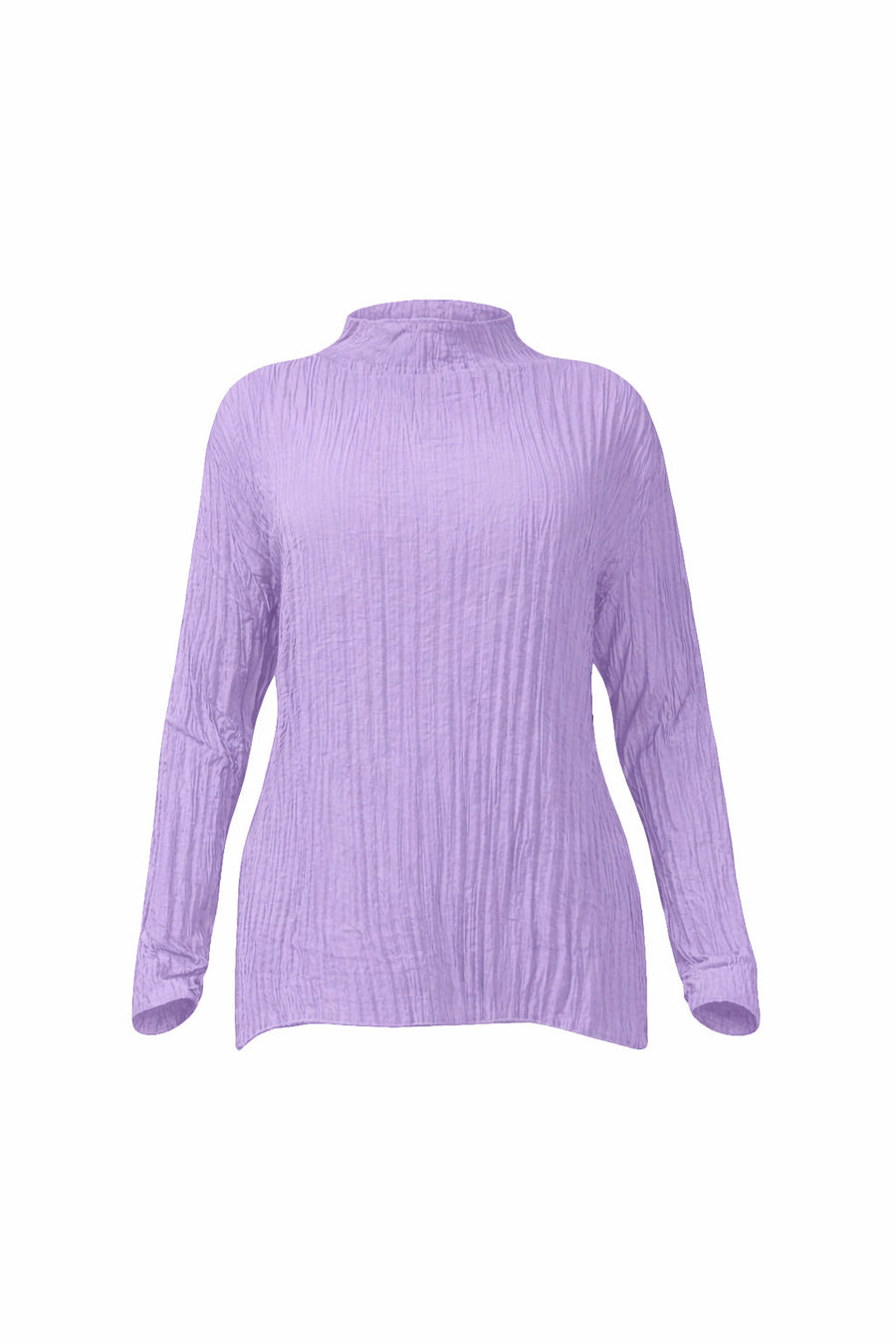 Esme Pleated Funnel Neck Top- Lavender