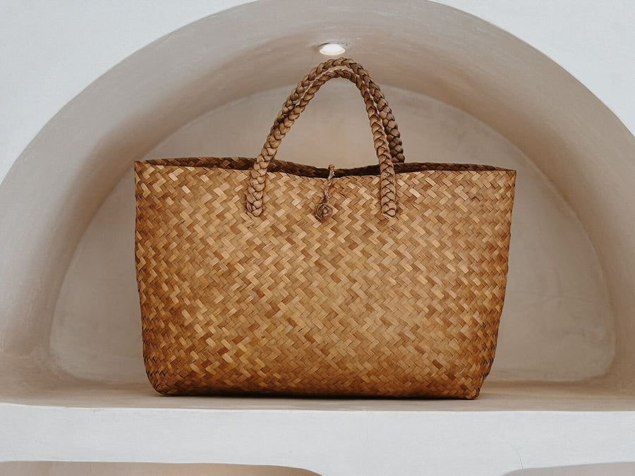 Village Thrive Isla Woven Purse - handwoven rattan purse