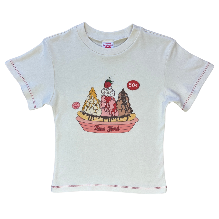 Fruit Face Fruit Boat baby tee with ice cream and fruit graphic