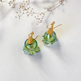 GLIMMER Green Pod Dangle Earrings