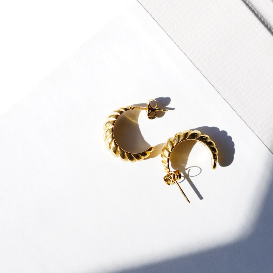 Sela Designs Gold Croissant Earrings - handcrafted earrings