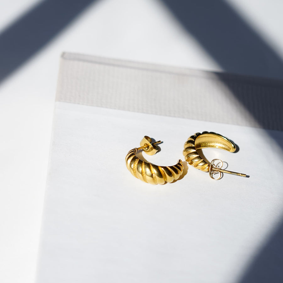 Sela Designs Gold Croissant Earrings - handcrafted earrings