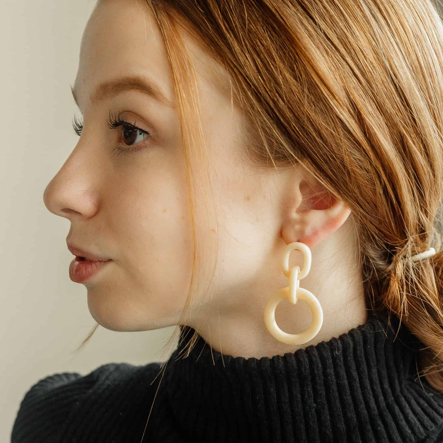 Sela Designs Ivory Hali Earrings - handcrafted earrings