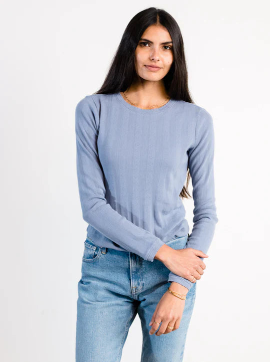 Able Harper Pointelle Knit Top - plus size top, product view
