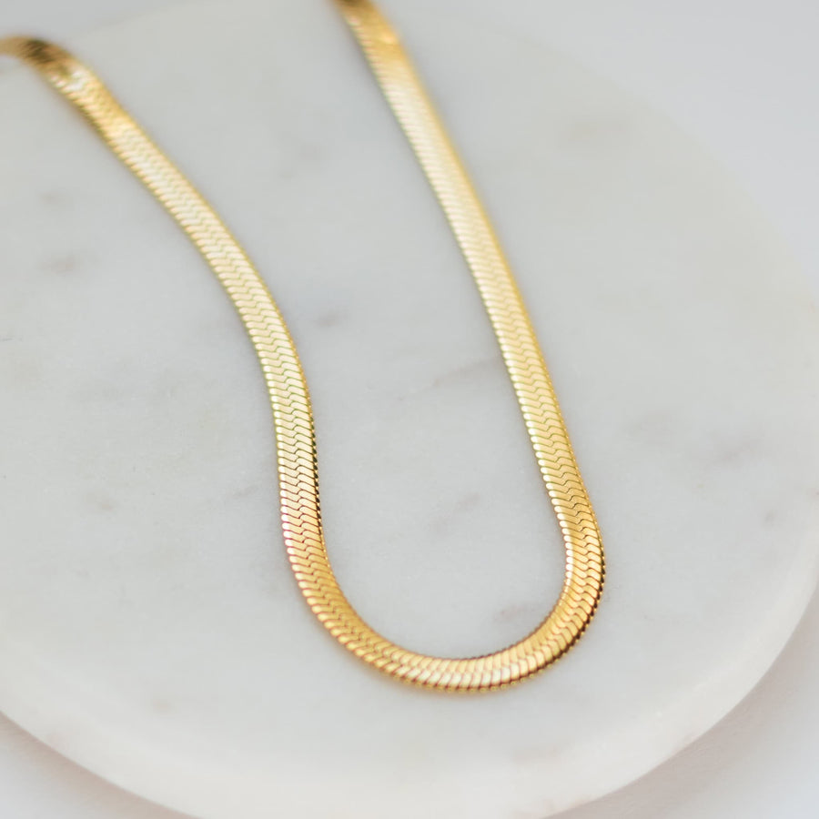 Sela Designs Kate Herringbone Chain Necklace - handcrafted necklace