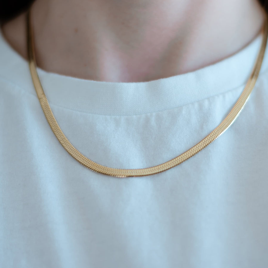Sela Designs Kate Herringbone Chain Necklace - handcrafted necklace