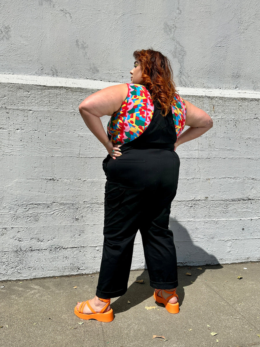NOOWORKS Carpenter Overall Black - plus size garment, product view