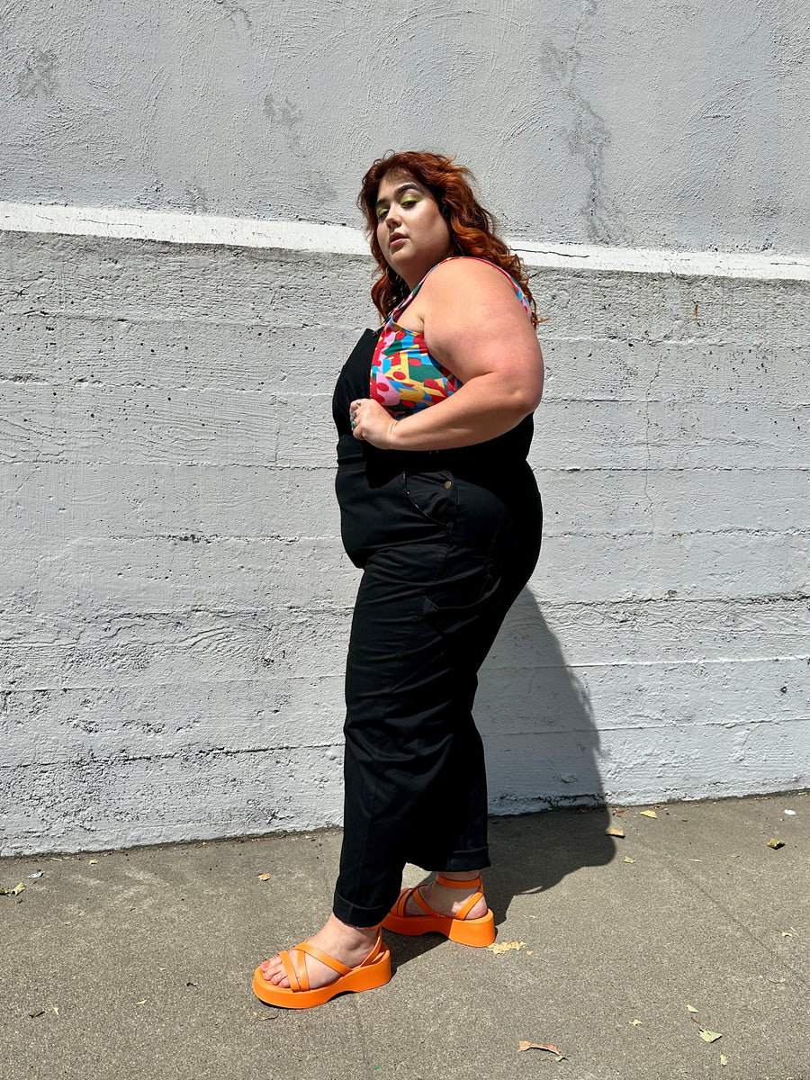 NOOWORKS Carpenter Overall Black - plus size garment, product view