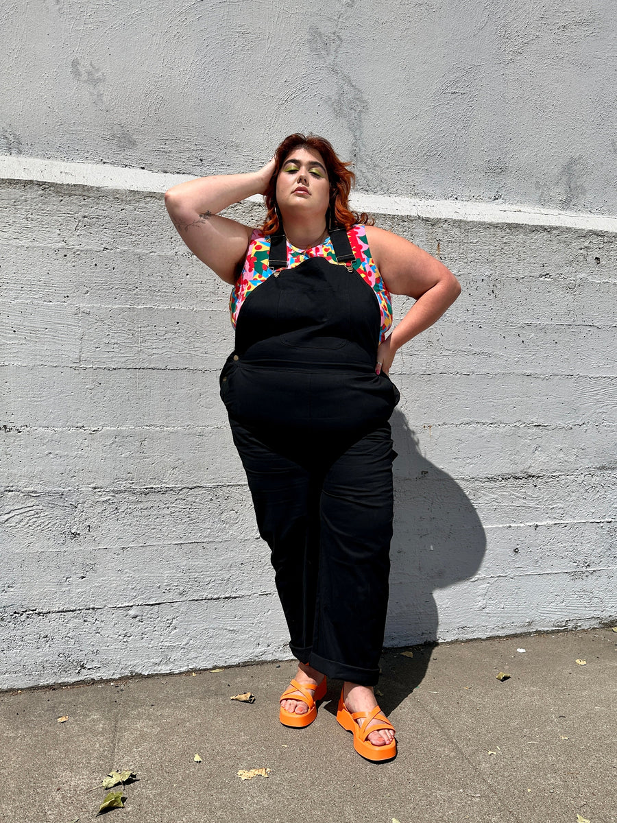 NOOWORKS Carpenter Overall Black - plus size garment, product view