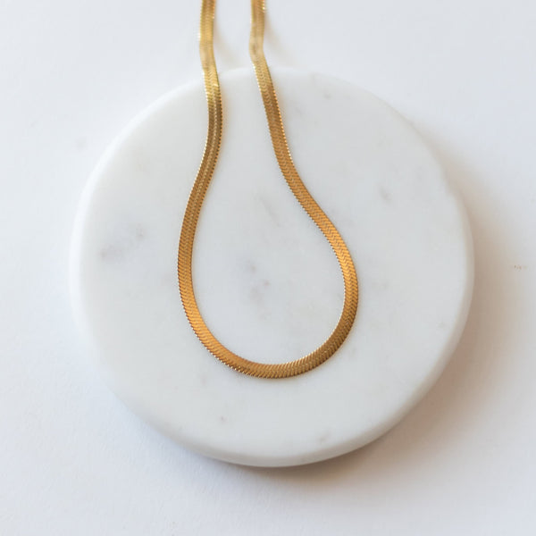 Sela Designs Kate Herringbone Chain Necklace - handcrafted necklace